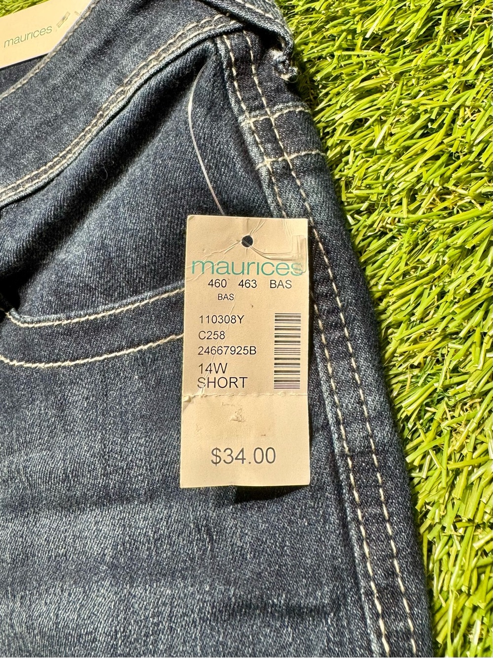 maurices Denim Flex Bootcut Jeans Mid Rise Stretch Women’s 14W Navy Blue - Picture 8 of 14